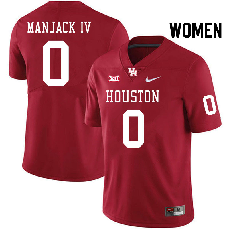 Women #0 Joseph Manjack IV Houston Cougars Big 12 XII College Football Jerseys Stitched-Red
